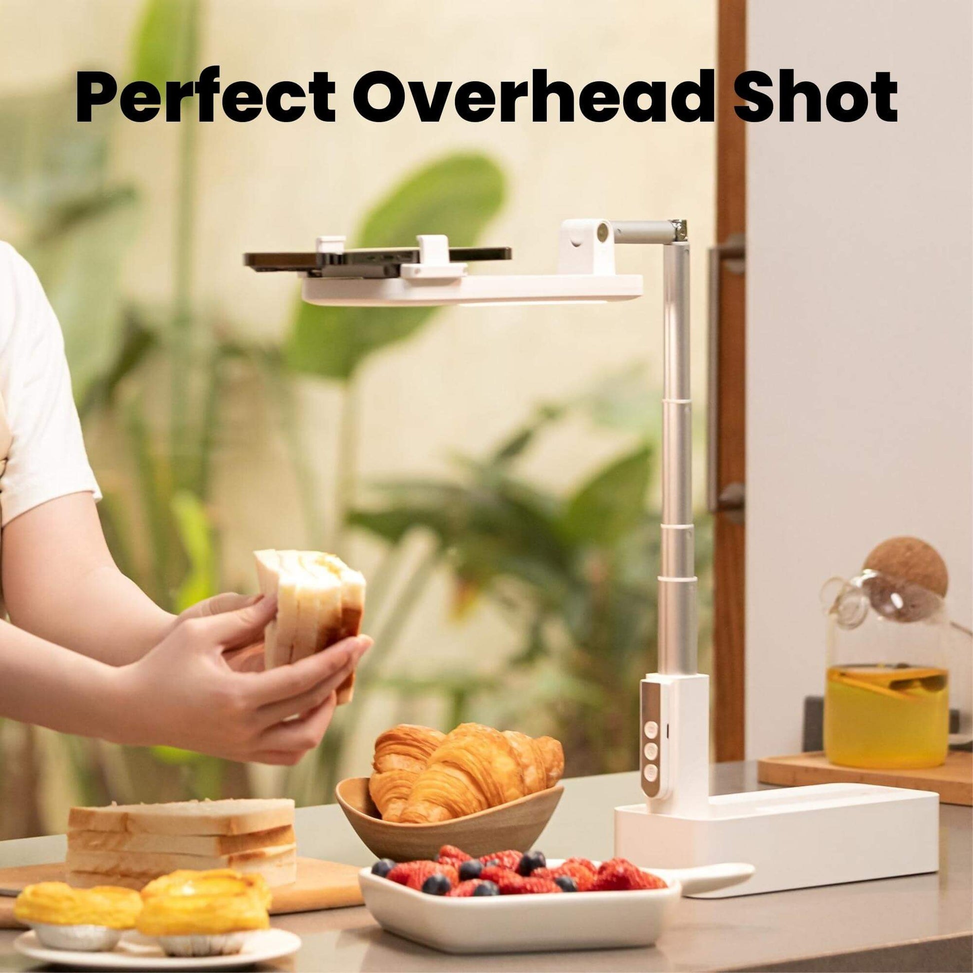 Overhead Phone Stand and Shotgun Microphone Audio Kit White Overhead Olivia Image